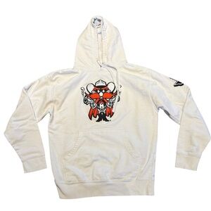 Texas Tech University White Hoodie Red  Black Embroidered Graphic Adult Medium
